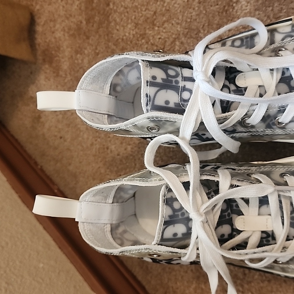 DIOR B23 High-Top Logo Oblique White Black Clear Translucent Sneakers Si… - Picture 6 of 14